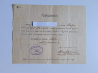 Nakaznica.Občina Slap pri Vipavi