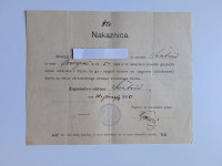 Nakaznica.Občina Šentvid na Vipavskem.Podgrič