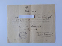 Nakaznica.Županstvo občine Vrhpolje pri Vipavi