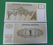 SLOVENIJA 1 tolar 1990 UNC serija AC