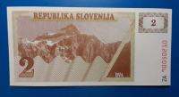 SLOVENIJA 2 tolarja 1990 UNC Nadomesta serija ZA