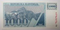 SLOVENIJA Bon 1000 Tolarjev 1991 UNC Serija AJ