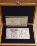 Srebrnih 10 tolarjev v škatli s certifikatom, redkeje