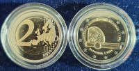 2 EURO PROOF, NUK -NARODNA UNI.KNJIŽNICA 250 LETNICA 2024 POLIRANEC
