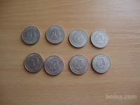 20.tolarjev kovanci l.2004,2005,2006