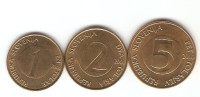 KOVANCI  1,2,5,  tolarjev  2000  Slovenija