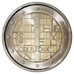 Kovanec 2 Evra, Eura, EUR, €, Jože Plečnik 1872, Slovenija, Slovenia