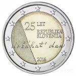 Kovanec 2 Evro, Euro, EUR, €, 25 Let Republika Slovenija Slovenia 2016