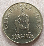 Kovanec 5 tolarjev leto 1996-100 let olimpijskih in drugi slo kovanci