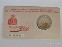 Slovenija 2 EUR numizmatična KARTICA Trubar 2008 Coincard