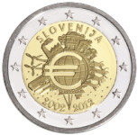 SLOVENIJA 2012 - 2 € 10 LET EVRO GOTOVINE