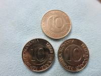 SLOVENIJA lot 5 kovancev 10 tolarjev & 20 centov 2001 UNC