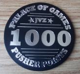 Žeton JVZ Pusher 1000 points črn premer 62mm