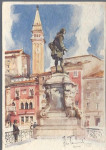 39. Razglednica: Piran - Tarinijev trg, 1948