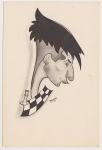 Karikatura Bratož Remigij Migio šah šahisti 1951