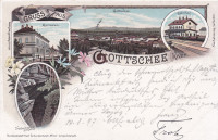KOČEVJE 1897 - Čudovita litografija, kolodvor