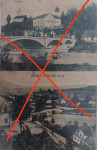 LETUŠ V SAVINJSKI DOLINI - CERKEV, ŠOLA, LJUDJE NA MOSTU, 1918