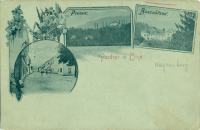 Litija, ok. 1900, grad Bogenšperk, Littai, stara razglednica