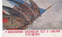 LJUBLJANA 1922 - I.Sokolski zlet, dve različni razglednici!
