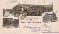 LJUBLJANA 1997 - Litografija, grad Tivoli, gledališče