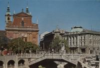 Ljubljana-Prešernov trg s tromostovjem kot nava neposlana