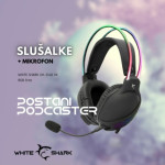 Slušalke + mikrofon WHITE SHARK GH-2140 OX RGB črn