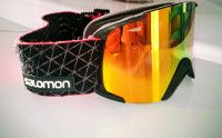 Salomon Salomon XView Black Red Snow Goggles, primerna za čelade M