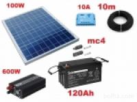 Solarni komplet Brunarica 100W-600W 220V 100Ah