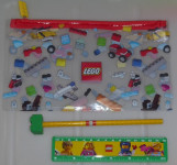 LEGO 4-delni šolski komplet s peresnico in ravnilom, novo