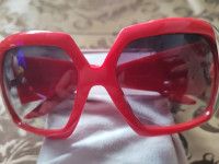 Oversize sončna očala rdeča