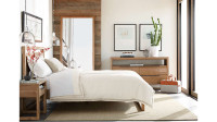 Luksuzna design spalnica Crate&Barrel, naravni TEAK les, nelakiran