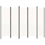 vidaXL Paravan 5-delni bel 250x180 cm