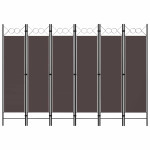 vidaXL Paravan 6-delni rjav 240x180 cm