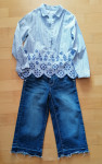 Zara srajca za deklico in jeans st. 116/122