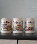 3x Pivski keramični vrč - krigl