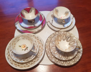 4 x Tridelni zbirateljski porcelan za desert - Vintage