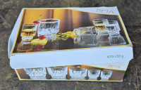 6 retro kozarcev STEKLARNA HRASTNIK serija BETA