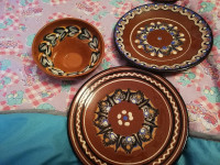 Retro krožniki keramika ročno natejeni