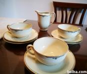 Secesija čajni servis - tri skodelice, šest krožnikov,mlečnica Bavaria