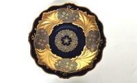 Zlato kobalt moder porcelan krožnik Echl Weimar