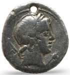 LaZooRo: Rim - AR denarij P. Krepuzija (82 pr. n. št.), Apolon