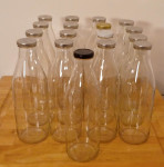 Steklenice, 1 liter, s pokrovčki, 22 kosov