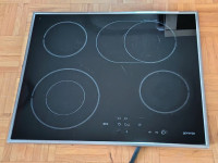 steklokeramična plošča gorenje , inox rob