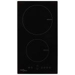 vidaXL Indukcijska plošča z 2 gorilnikoma steklo 3500 W