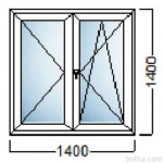Najcenejša PVC OKNA 140x140 – nemška kvaliteta - AKCIJA!!!