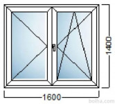Najcenejša PVC OKNA 160x140 – 6 komora!!!