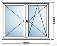 Najcenejša PVC OKNA 180x140 – 6 komora!!!