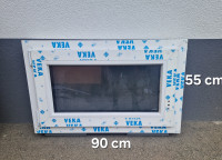 Prodam novo okno s kljuko, VEKA profil, trojna zasteklitev 90x55 cm