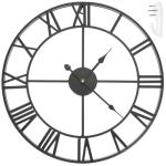 Kovinska retro stenska ura – črna 47cm