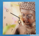 STEKLENA STENSKA URA BUDA BUDDHA